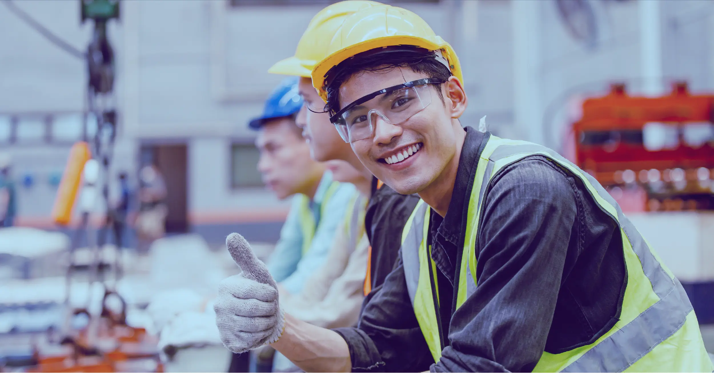 A factory worker protected by the implementation of digital safety inspection
